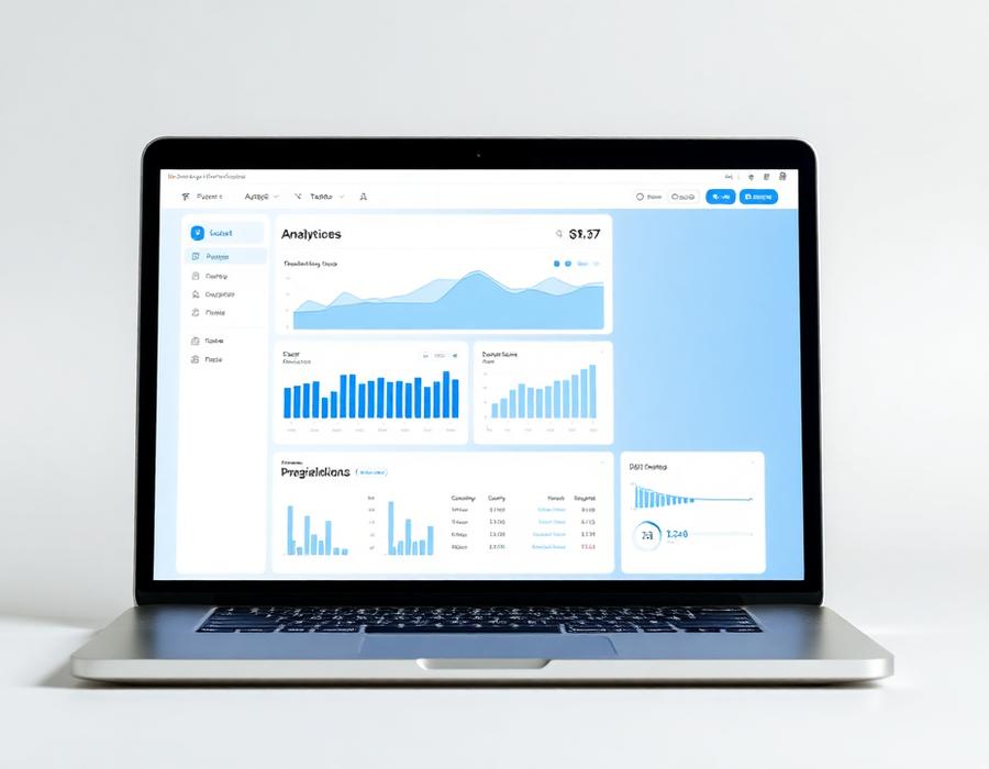 Meridian analytics dashboard shown on a laptop