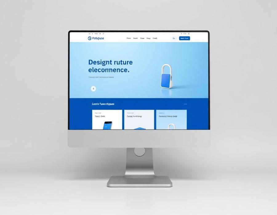 E-commerce storefront on a desktop monitor