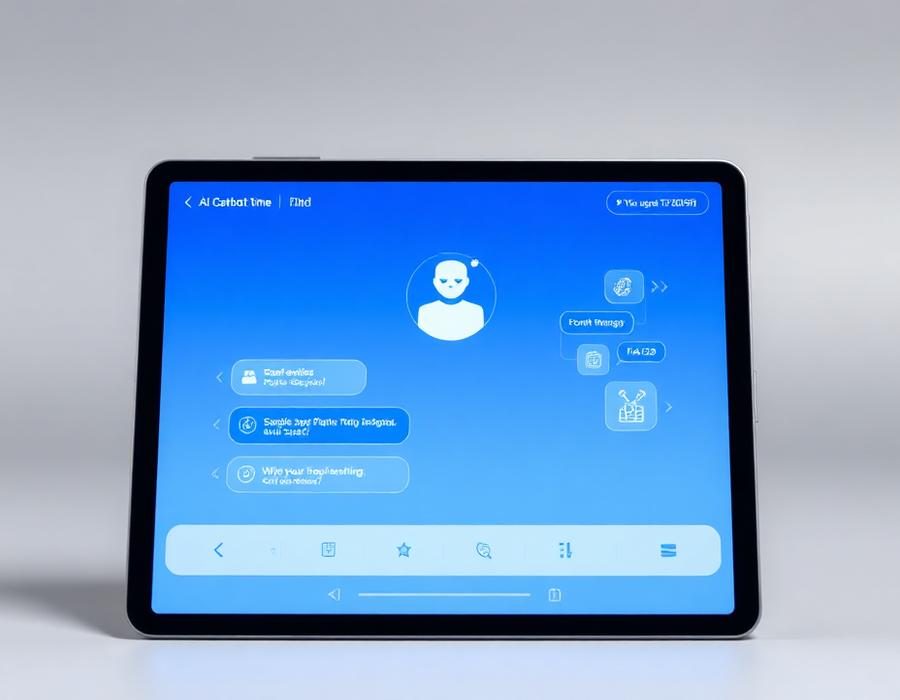 AI assistant interface on a tablet
